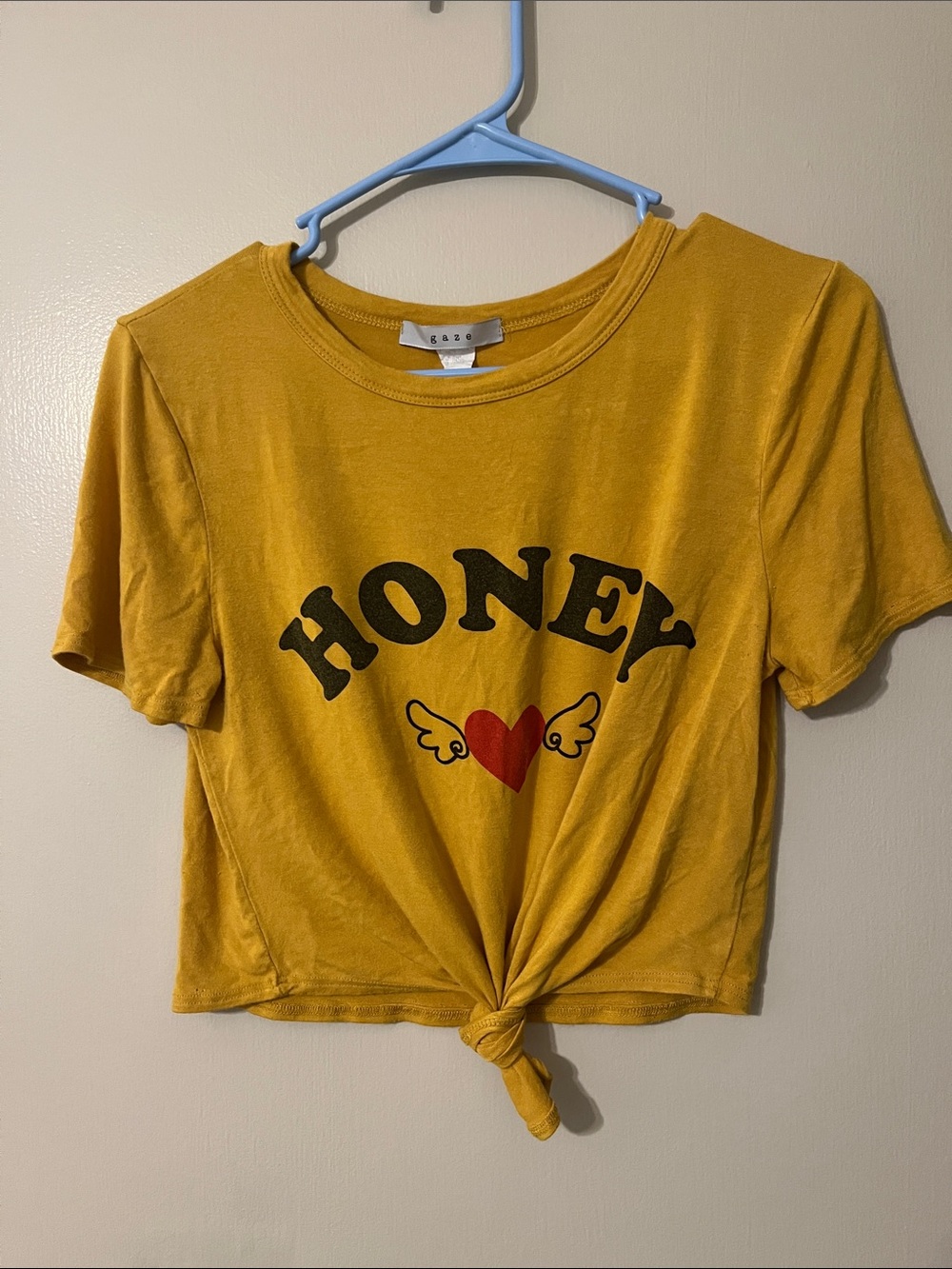 Mustard Yellow Honey Tie-Front Crop Top